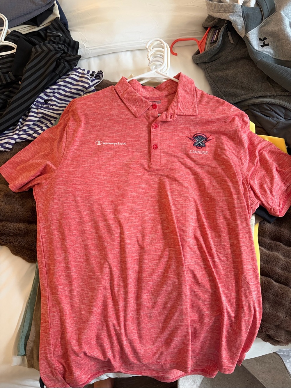 Champion Men's Red Polo Boston Cannons Lacrosse